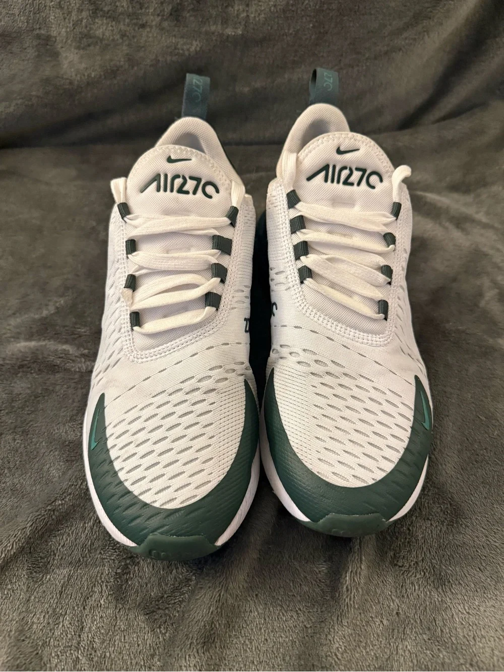 Women’s Nike Air Max 270 White and Teal-Green Athletic Sneakers - Picture 3 of 4